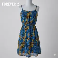 Forever 21 フォーエバー21 花柄 キャミソールワンピース S 紺