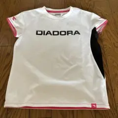 DIADORA テニス Tシャツ ホワイト/ブラック/ピンクのサムネイル