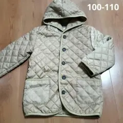 グローバルワーク　キルティングフードジャケット ベージュ　中綿 100 110