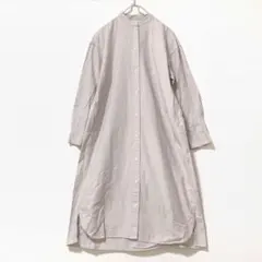 無印良品　バンドカラーのゆるっとシャツロングワンピース