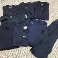 野球　アンダー　ネイビー　150 160 長袖半袖ハーフパンツ　まとめ売り　9点