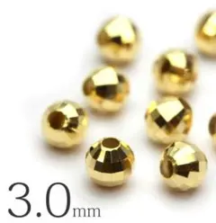 直径3.5mmk18イエローゴールドミラーカットビーズ2個セット売り新品 
