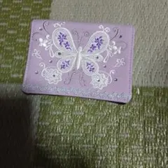 ANNA SUI ポーチ 蝶刺繍 ラベンダーのサムネイル