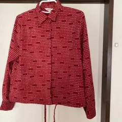 RESPIGHI レッド チェック柄 オーバーブラウス