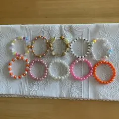 ハンドメイド☆ブレスレット　10個セット(内径　約　14cm)