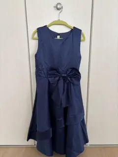 キッズドレス　ピアノ発表会　パーティードレス　140 ネイビー