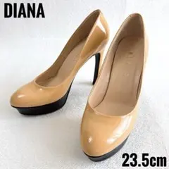 【美品】ダイアナ パンプス ベージュ エナメル 厚底 ハイヒール 23.5cmのサムネイル