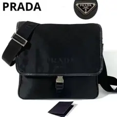 【極美品〜美品】プラダ ショルダーバッグ ナイロン×サフィアーノ ロゴジャガード