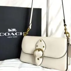COACH ビート ショルダーバッグ ホワイト レザー