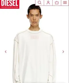 DIESEL ホワイト 長袖 トレーナー　スウェット