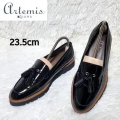 美品❤️アルテミス バイ ダイアナ 軽量 厚底 タッセルローファー エナメル