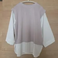 レイヤード風長袖プルオーバー