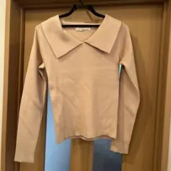 mythy woman アイボリー襟付きニット