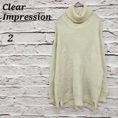 クリアインプレッション 【2】 ラメ入りタートルネックニット セーター きなり