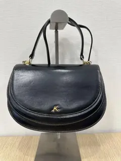 キタムラ黒いレザーショルダーバッグ