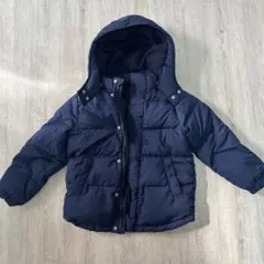 ネイビー フード付きダウンコート 100cm