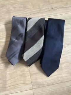 ネクタイ 3本セット メンズ ビジネス 紺 グレー ストライプ まとめ売り