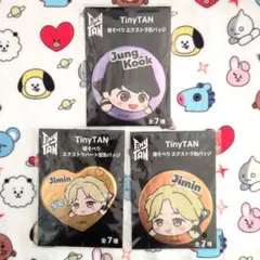 TinyTAN 寝そべり缶バッジ 3種セット　ジミン＆ジョングク