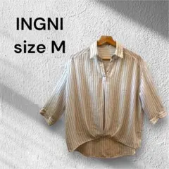 イング　【INGNI 】　シャツブラウス　ストライプ　ゆったり　サイズM
