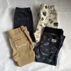 キッズパンツセット（ネイビー・ベージュ・プリント柄）