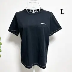 コムサイズム・L 半袖Tシャツ ブラック 綿100% 伸縮性