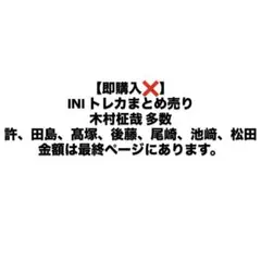 【即購入❌】INI トレカまとめ売り 木村柾哉