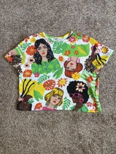ZARA イラストプリントTシャツ/総柄プリント 半袖Tシャツ マルチカラー