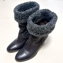 幅広✨️ing イング ボア 2way レザーブーツ 24.5cm EE 日本製