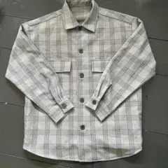 グレー系チェック 長袖シャツ Lサイズ