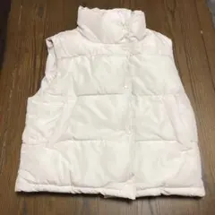 ホワイト ノースリーブ 中綿ベスト
