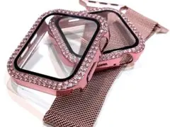 AppleWatch ミラネーゼバンド　保護付　ステンレス　キラキラ ケースp2