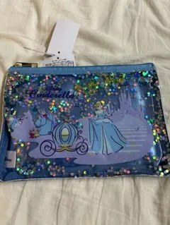 ディズニープリンセス　シンデレラ　ディズニー　薄型ポーチ　ポーチ　水色　未使用