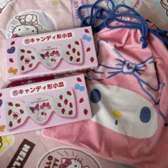 マイメロ　キャンディ形小皿　ハッピーくじ　巾着