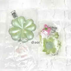サンリオ　平成女児　クローバーストラップ　クローバーヘアクリップ　マイメロディ