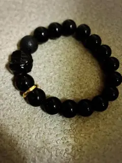 金運UP！黒曜石の数珠チャーム付きブレスレット！！