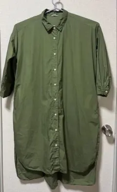 Samansa Mos2　シャツワンピースカーキ