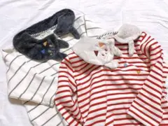 ベイビーチアーネコ襟長袖Tシャツ 90100