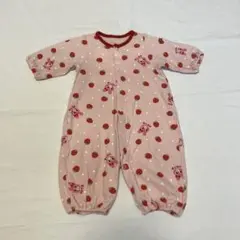 ミキハウス　ホットビスケッツ　ベビーロンパースピンク50〜60 2way