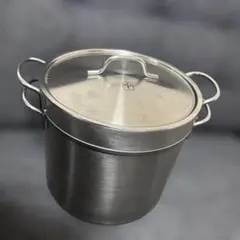 栗原はるみ　パスタ鍋セット　22cm パスタポット　野菜ザル、蒸し器付きのサムネイル