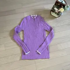 ロペピクニック　ラベンダー　バイピング　ニット