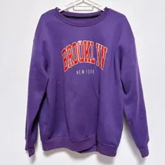 SHEIN 裏起毛 トレーナー ロゴ スウェット パープル