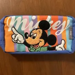 ミッキーマウス カラフルポーチ　新品　未使用　ペンケース　かわいい　レトロ