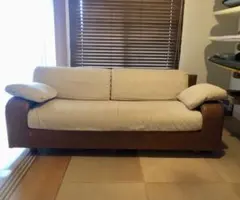 美品 アメリカ IKEA ゆったりソファ 3人掛け ベージュ 布製カバー
