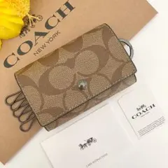 20 新品 COACH コーチ キーケース ブラック カーキ メンズ レディース