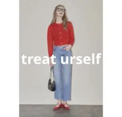 トリートユアセルフ ニットカーディガン 赤 red treat urself