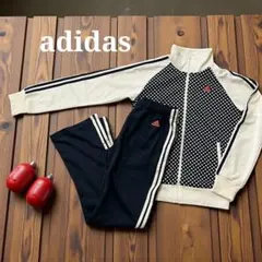 adidas ドット柄トラックジャケット セットアップ M
