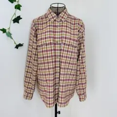 Jane river by Asics チェック柄シャツ ロゴタグ　L　WOOLのサムネイル
