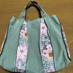 最終値下げ！畳のヘリグレーと花柄のトートバッグ 軽くて使い勝手最高