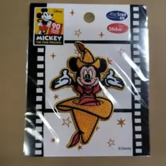 ディズニー　ミッキー 90周年 2way ステッカー アイロンワッペン　※送料込