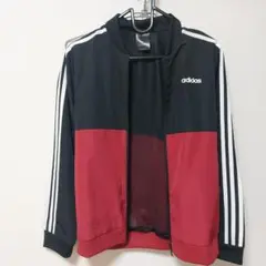 adidas ジップアップジャケット 150 黒/赤